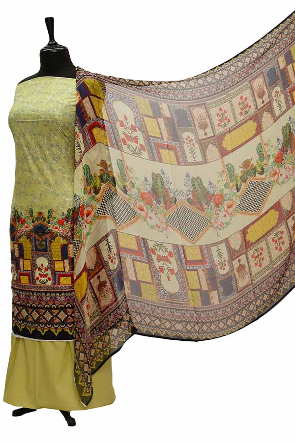 Chiken Kari Lawn Chiffon Duptt'21 D#12-37