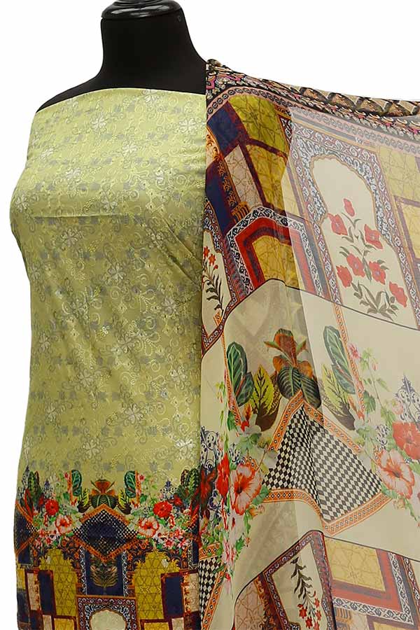 Chiken Kari Lawn Chiffon Duptt'21 D#12-37