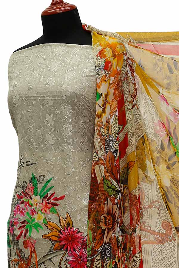Chiken Kari Lawn Chiffon Duptt'21 D#12-46