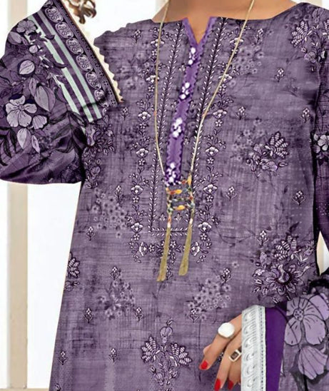 Classy Digital Emb Lawn`23 Purple
