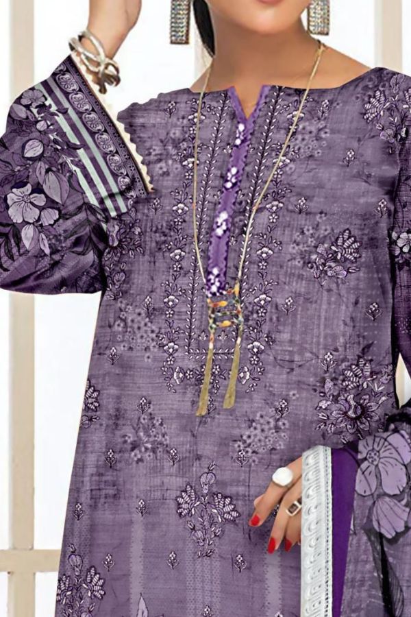 Classy Digital Emb Lawn`23 Purple
