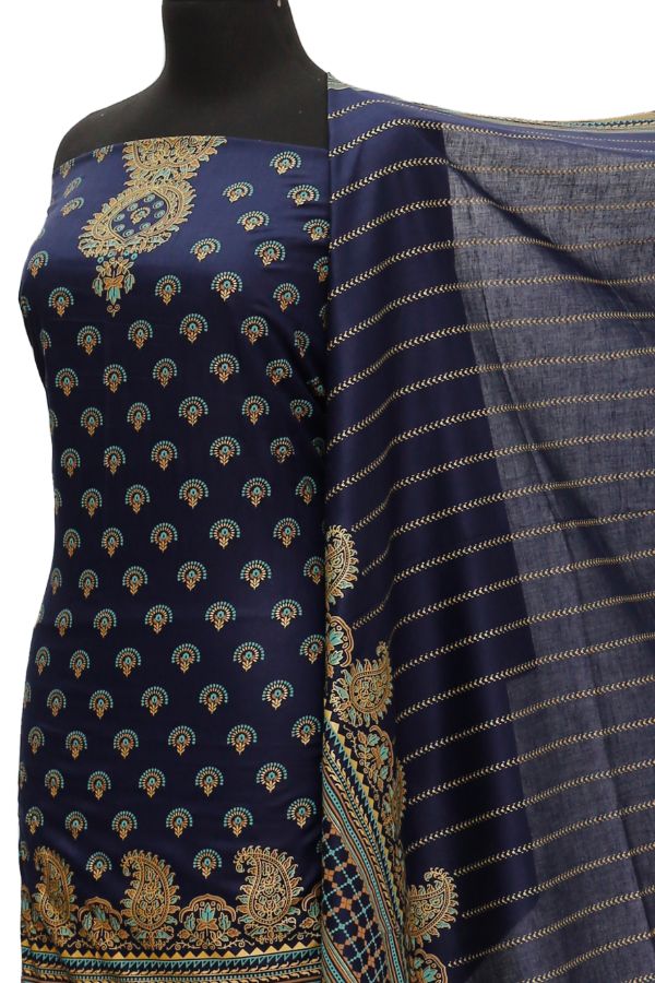 Daman Print Lawn`21 D#1312 (Nevy Blue)