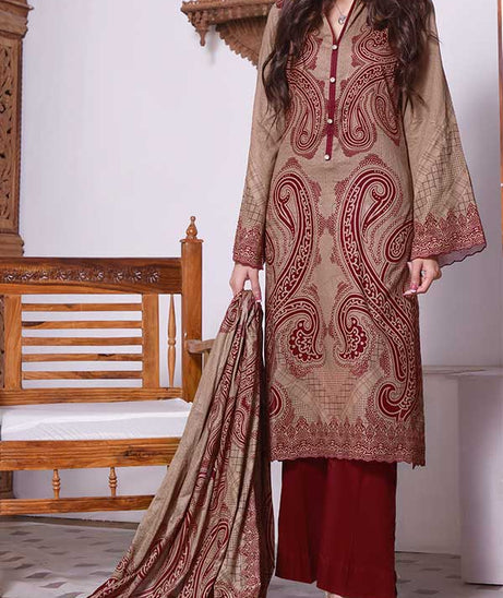 Daman Print Lawn'22 D#1510 Maroon