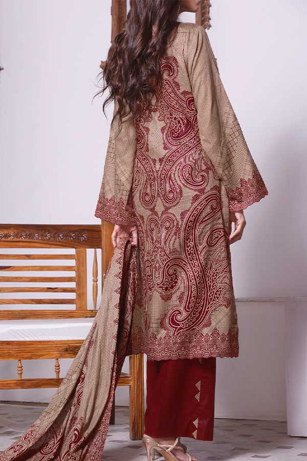 Daman Print Lawn'22 D#1510 Maroon