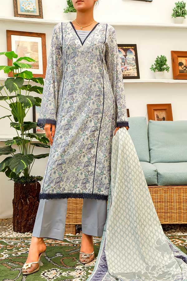 Daman Print Lawn'22 D#1519 Blue