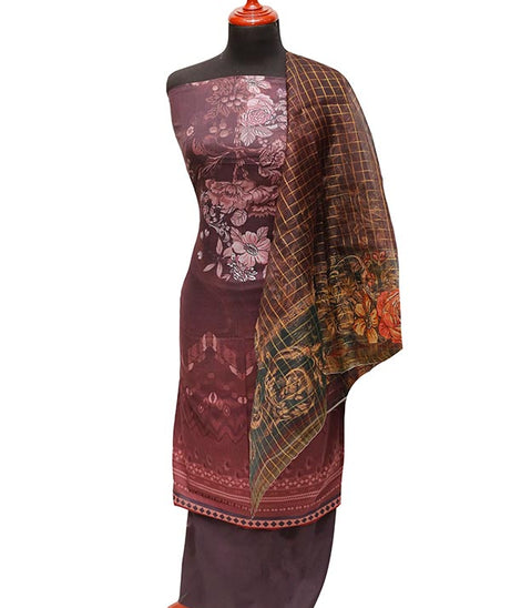 E9 D/Lawn Organza Dupatta`22 D#8189 Purple