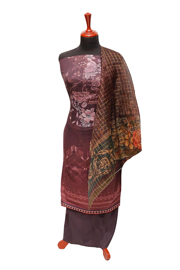 E9 D/Lawn Organza Dupatta`22 D#8189 Purple