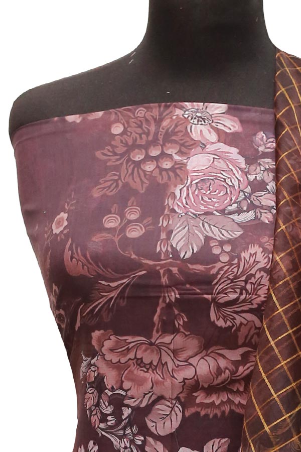 E9 D/Lawn Organza Dupatta`22 D#8189 Purple