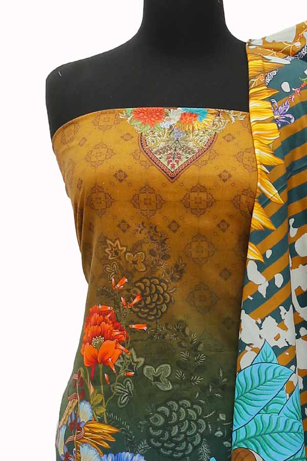Egyption E9 D/Print Linen`21 D#140 (Mustard)
