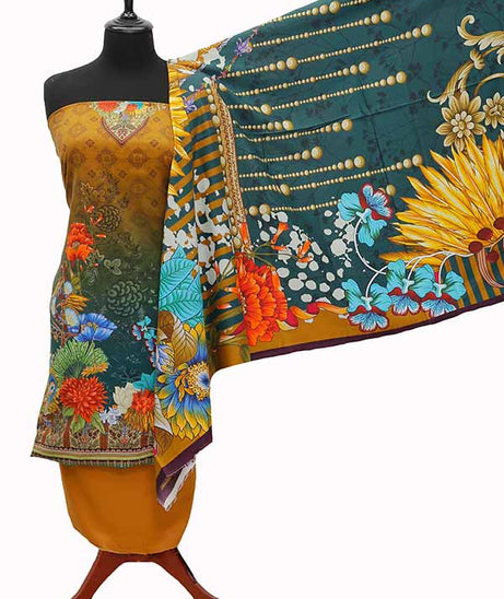 Egyption E9 D/Print Linen`21 D#140 (Mustard)