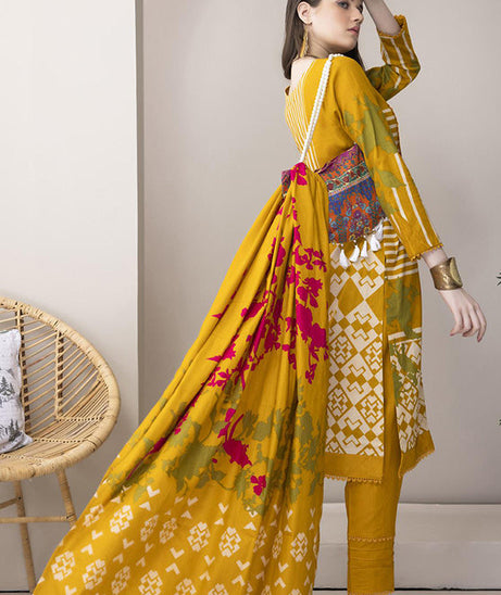 Erum Misha Print Lawn`23 (Vol-2) Mustard