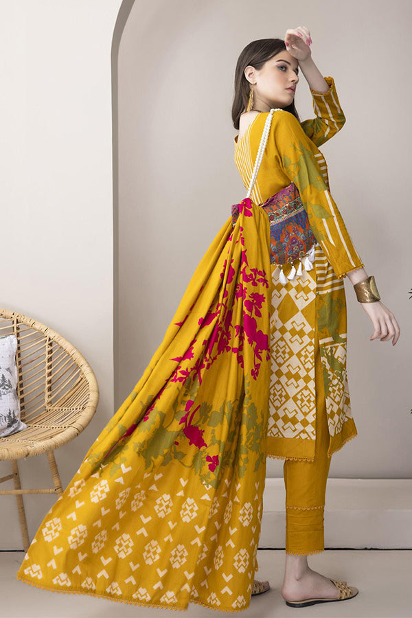 Erum Misha Print Lawn`23 (Vol-2) Mustard