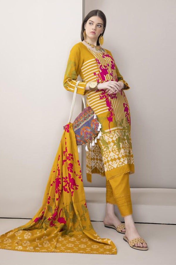 Erum Misha Print Lawn`23 (Vol-2) Mustard