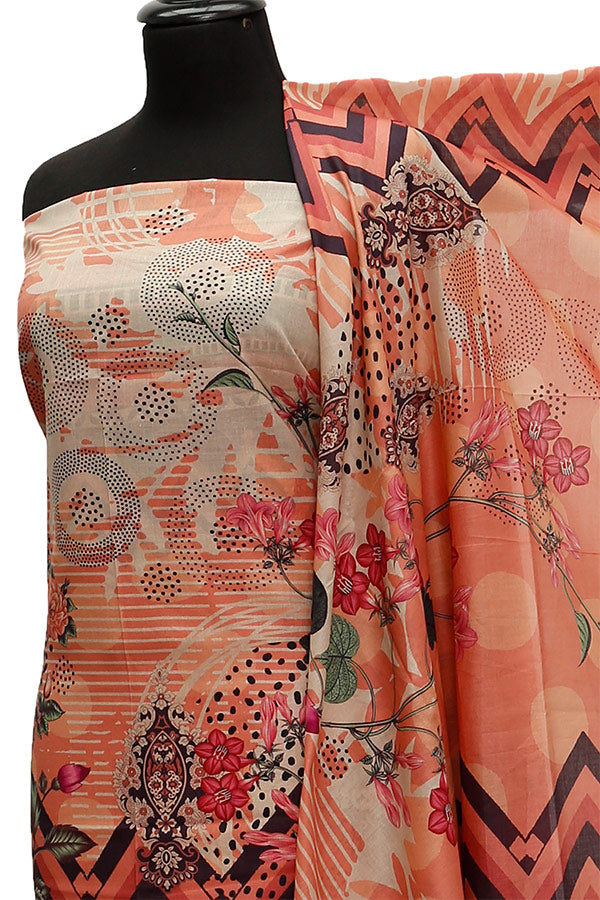 Firdous Digital Lawn'21 D#833 Peach