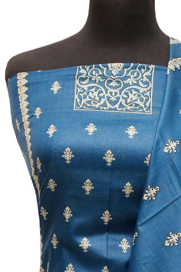 Firdous Print Lawn`22 D#619 Blue