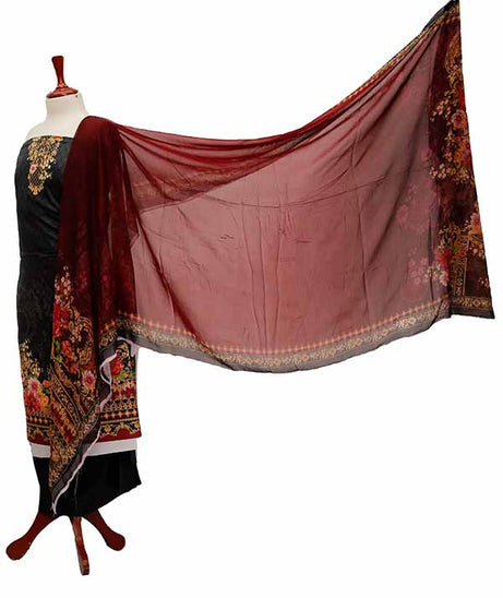 Five Star D/Lawn B/Dupatta`21 D#1426 (Black)
