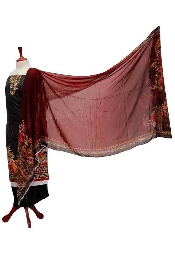 Five Star D/Lawn B/Dupatta`21 D#1426 (Black)