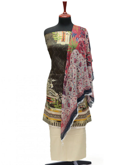 Floraison D/Chiffon Dupatta`25 D#3213 (Skin)