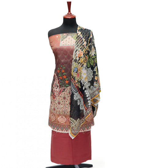 Floraison D/Chiffon Dupatta`25 D#3222 (Red)