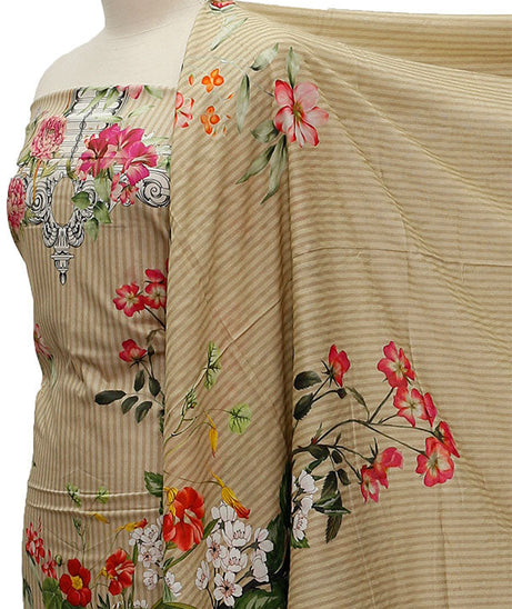 Floraison D/Lawn N/Dupatta`21 D#8026 (Cream)