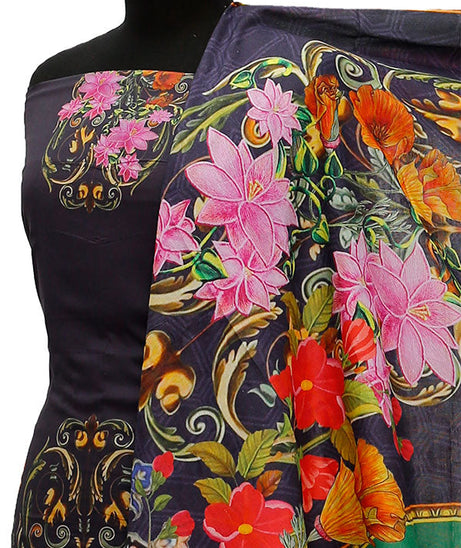 Floraison D/Lawn N/Dupatta`21 D#8039 (Purple)