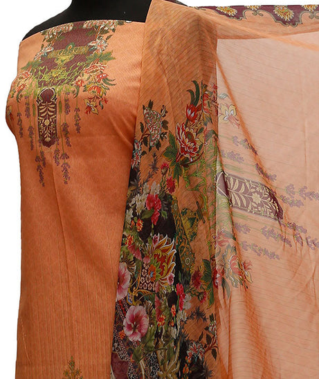 Floraison DP/Lawn Chi/Dupatta`21 D#3236 (Peach)