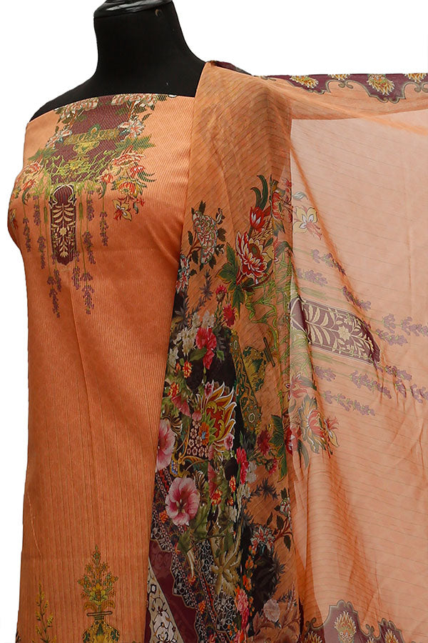 Floraison DP/Lawn Chi/Dupatta`21 D#3236 (Peach)