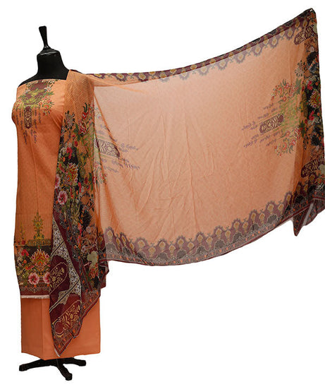 Floraison DP/Lawn Chi/Dupatta`21 D#3236 (Peach)
