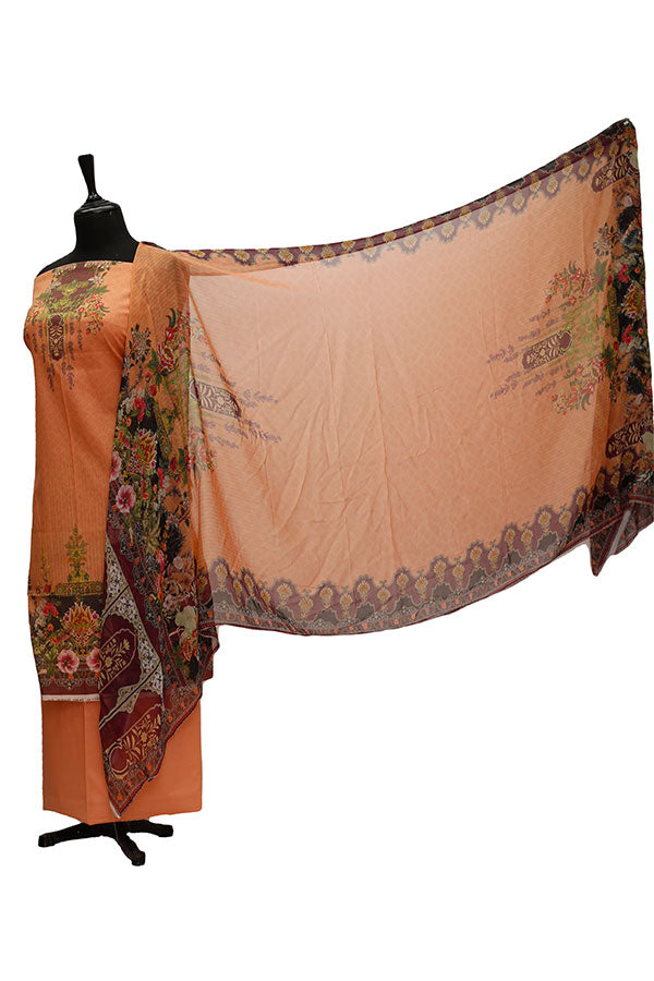 Floraison DP/Lawn Chi/Dupatta`21 D#3236 (Peach)