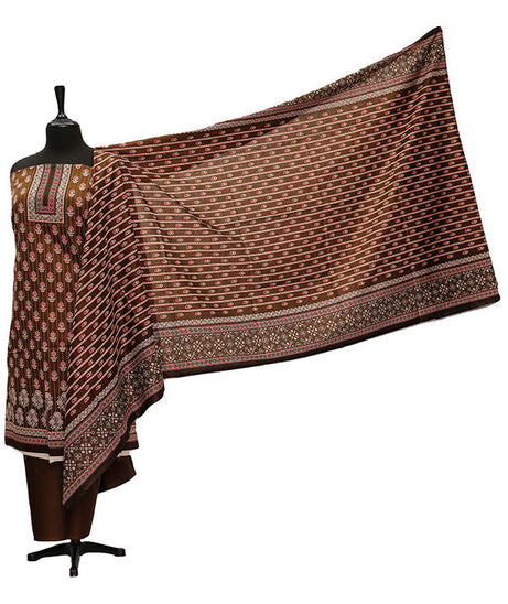 Friha &amp; Farha Naz Lawn D#85 (Brown)