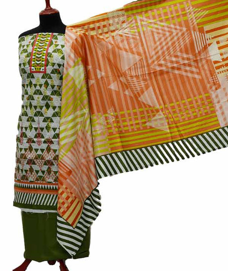 Friha &amp; Farha Naz Lawn D#132 (M Green)