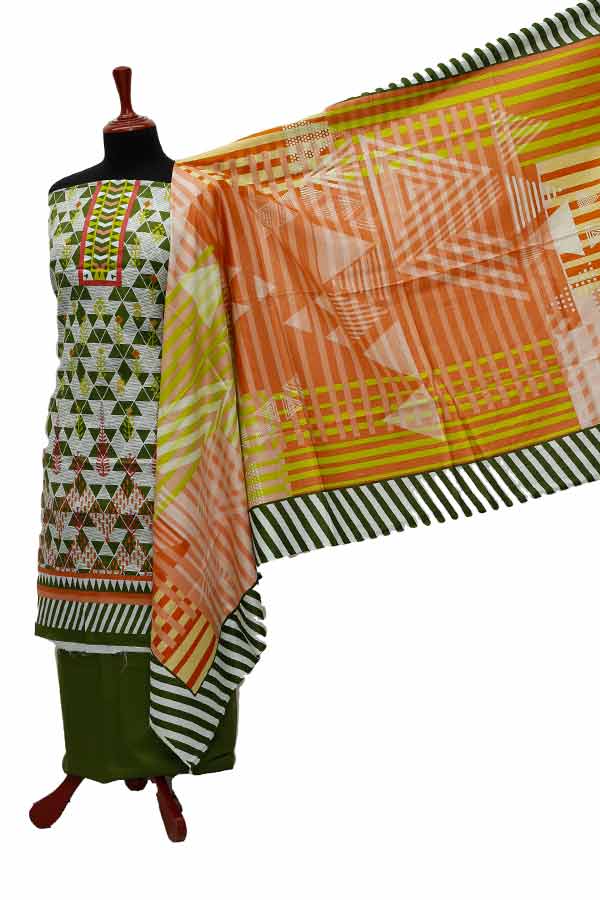 Friha &amp; Farha Naz Lawn D#132 (M Green)