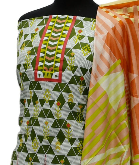 Friha &amp; Farha Naz Lawn D#132 (M Green)