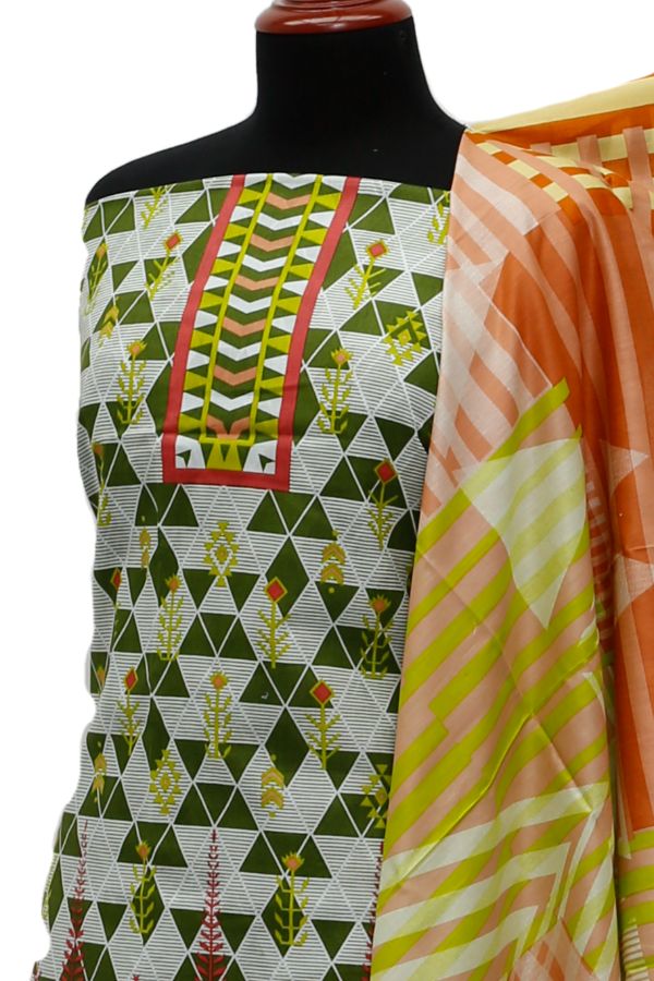 Friha &amp; Farha Naz Lawn D#132 (M Green)