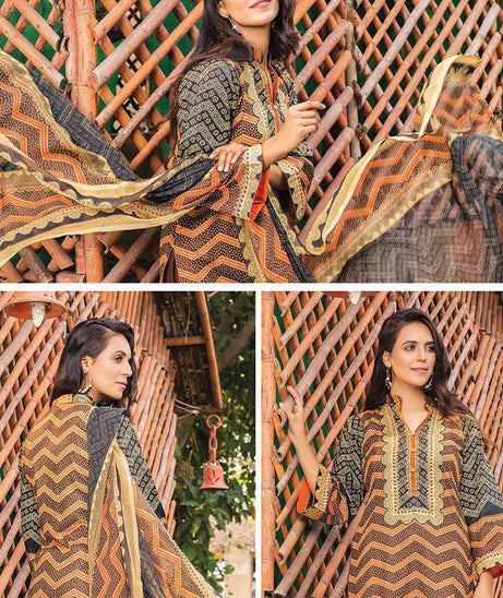 Gul-e-Jaan P/Lawn`22 D#1802 Brown