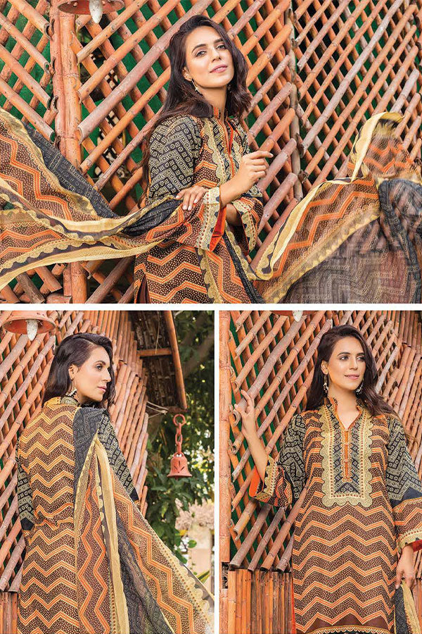 Gul-e-Jaan P/Lawn`22 D#1802 Brown