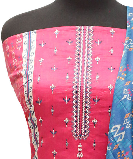 HZ Print Emb Lawn 3Pcs`22 D#136 Pink