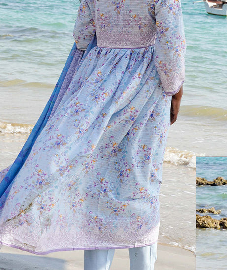Hafiz Lavish Print Lawn`25 D#08 SKY BLUE