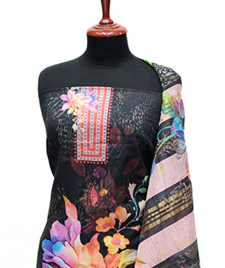 Hareem Print Lawn`25 D#2802 (Black)