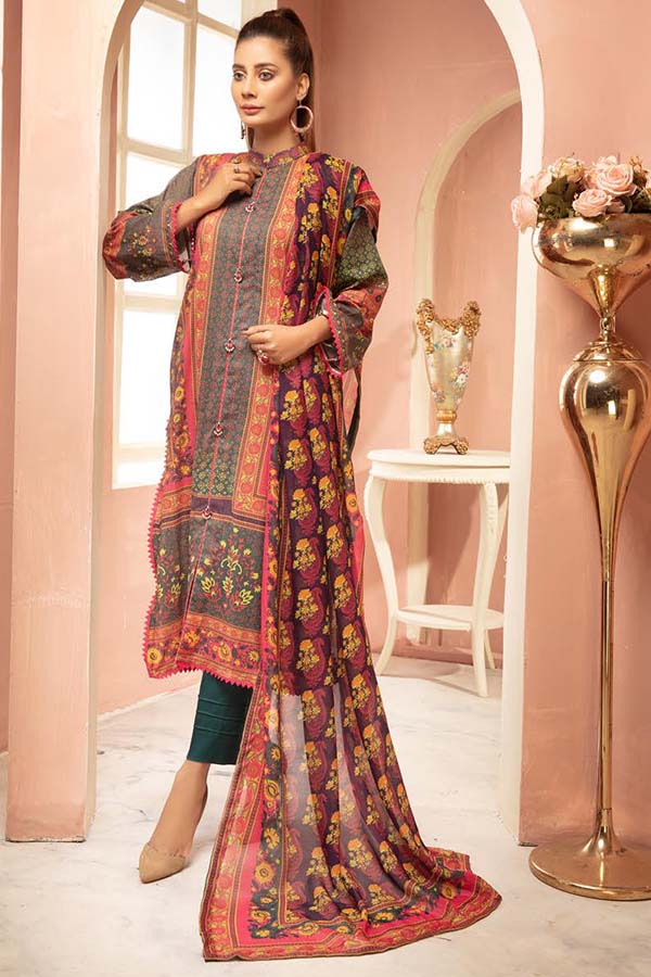 Shaista Hareem Print Lawn`21 D#34