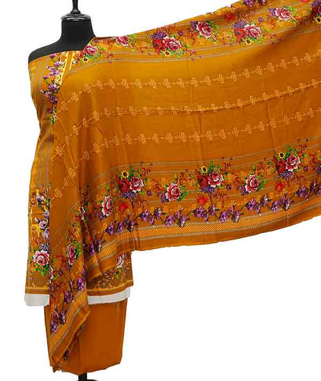Hooria Print Linen`21 D#1034 (Mustard)