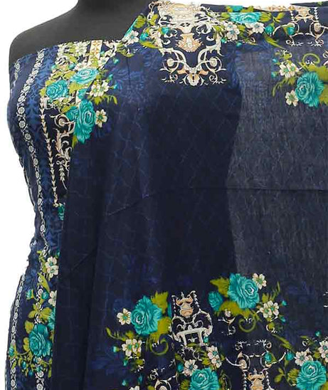 Hooria Print Linen`21 D#1040 (N-Blue)