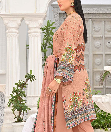 Hooriya &amp; Minahil D/Viscose`22 D#1 (Peach)