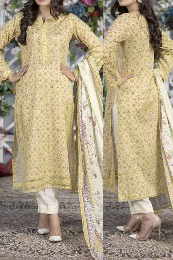 Kanwal Digital Print Lawn`22 D#04 Yellow