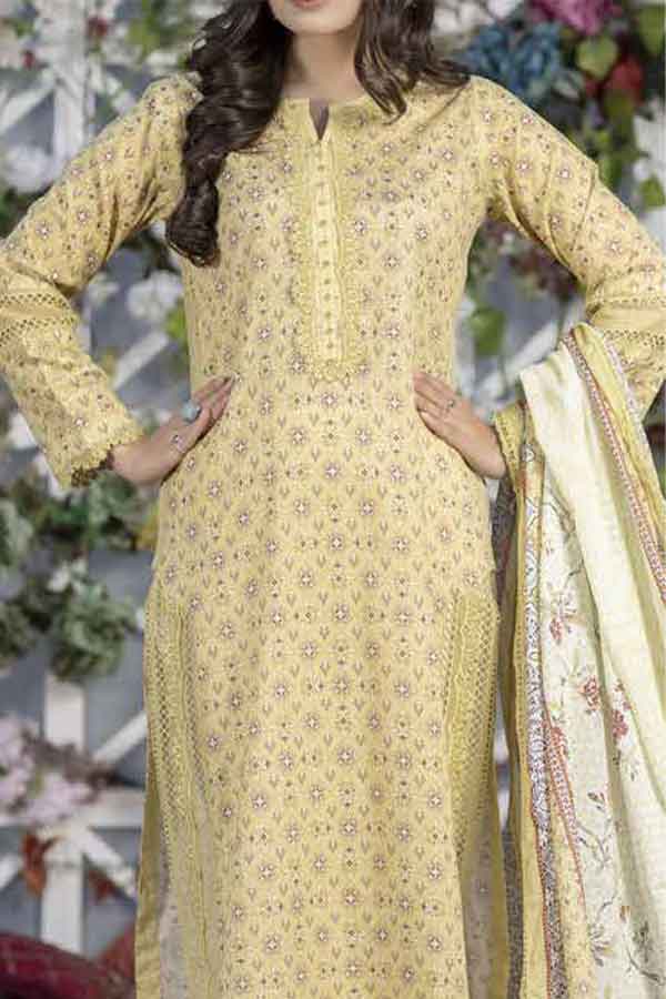 Kanwal Digital Print Lawn`22 D#04 Yellow