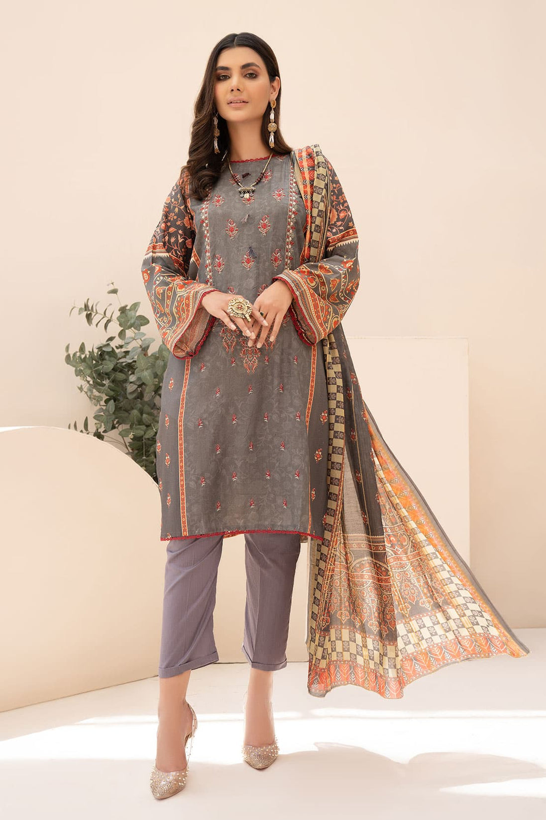 Kastoor Digital Emb Linen'22 D#7003