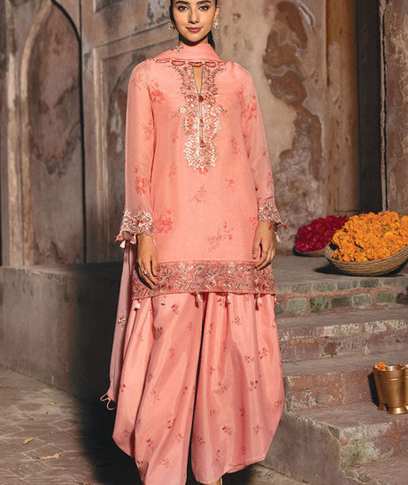 M.Basics Unstitched Winter Festive`25 D#7 (Coral)