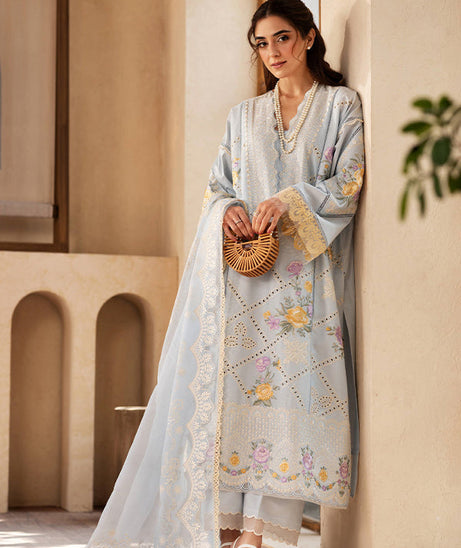 Maryam Hussain Luxury Lawn'25 (Ocean)