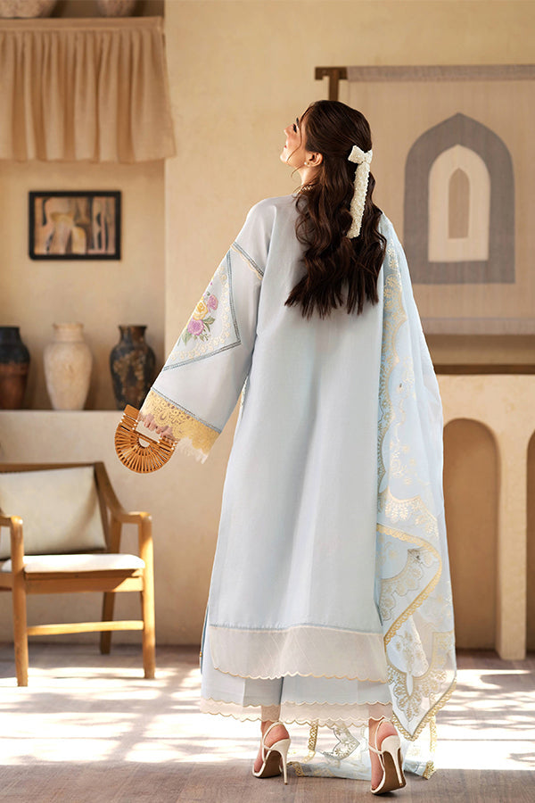 Maryam Hussain Luxury Lawn'25 (Ocean)
