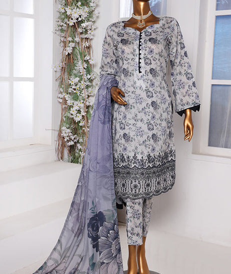 Mi Creation Daman Kari Lawn'25 (Ash Grey)